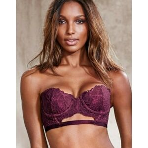 VICTORIA'S SECRET // bustier balconette peek-a-boo cut-out multi-way bra